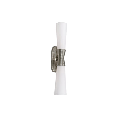 Dainolite 2 Light Wall Sconce in Silver w/ Opal Glass