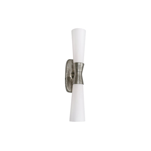 Dainolite 2 Light Wall Sconce in Silver w/ Opal Glass