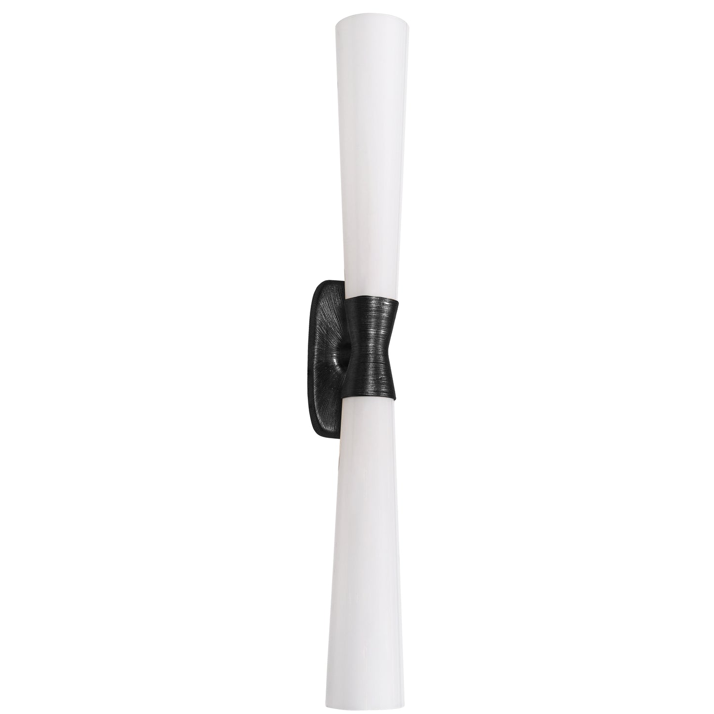 Dainolite 2 Light Wall Sconce in Matte Black w/ Opal Glass