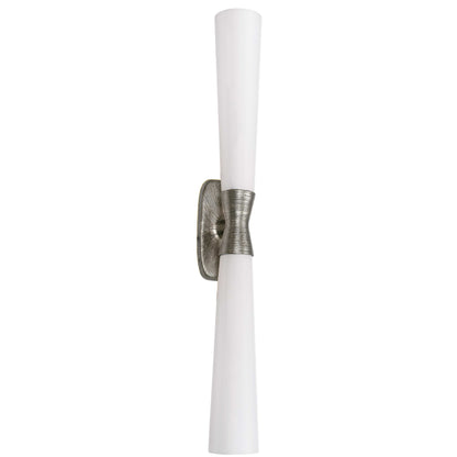 Dainolite 2 Light Wall Sconce in Silver w/ Opal Glass