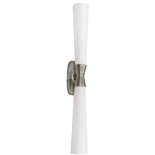 Dainolite 2 Light Wall Sconce in Silver w/ Opal Glass