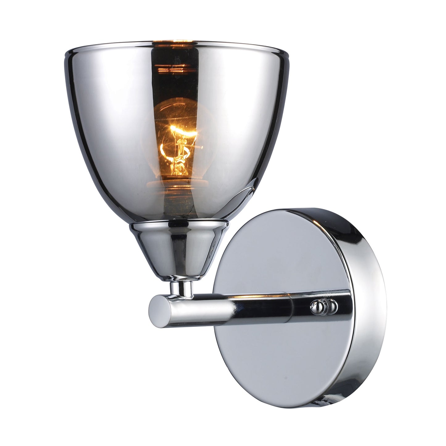 Reflections 1-Light Wall Lamp in Polished Chrome with Chrome-plated Glass