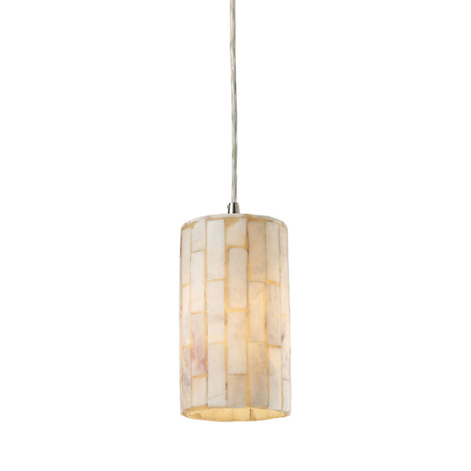 Coletta 1-Light Mini Pendant in Satin Nickel with Genuine Stone Shade