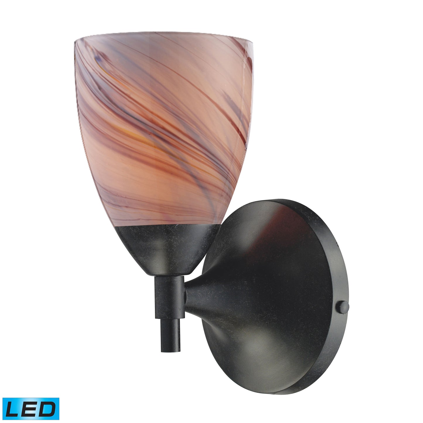 Celina 1-Light Wall Lamp in Dark Rust with Creme Glass - Includes LED Bulb