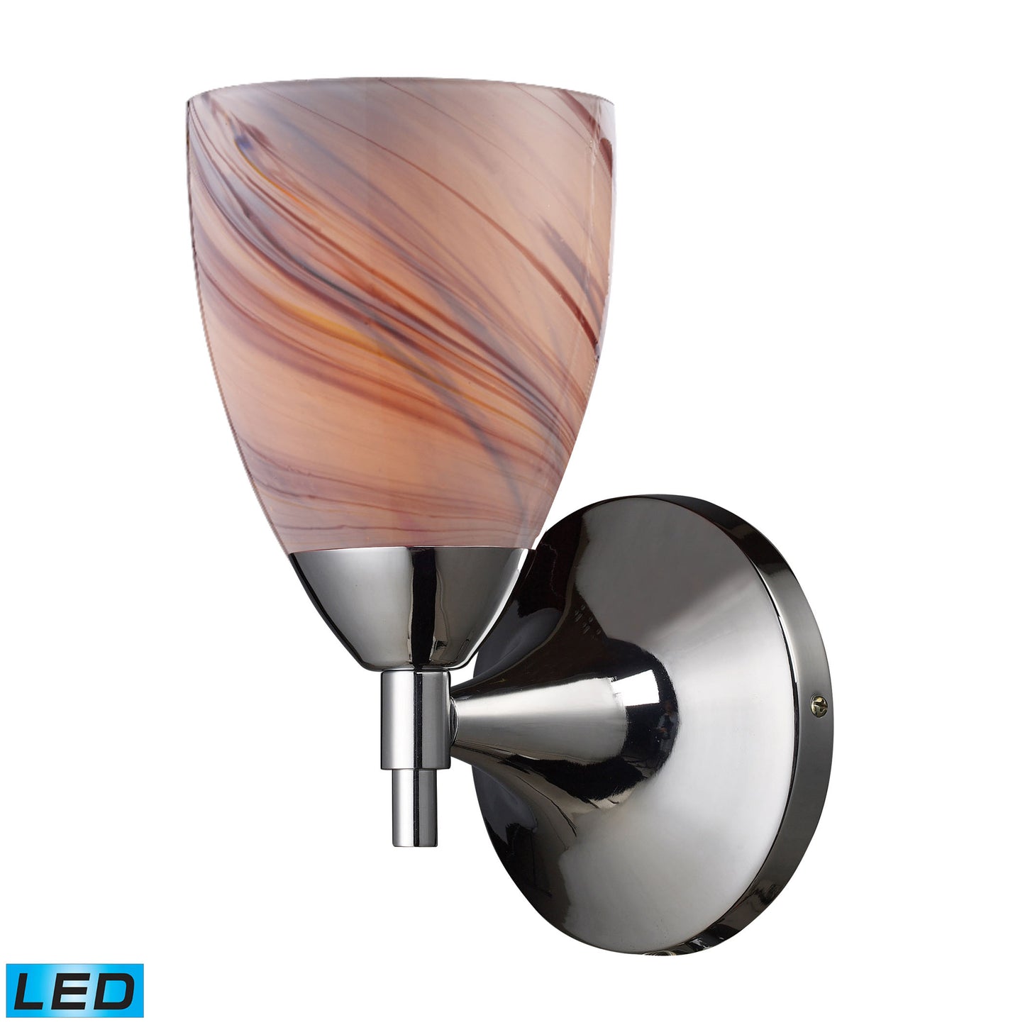 Celina 1-Light Wall Lamp in Polished Chrome with Creme Glass - Includes LED Bulb