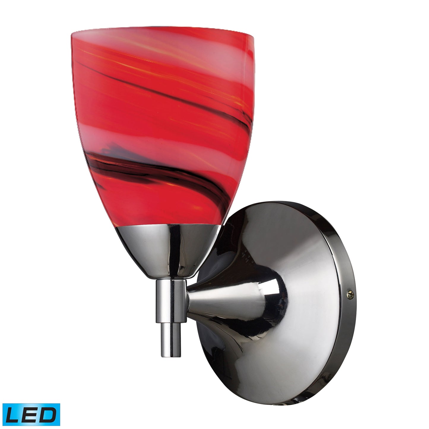 Celina 1-Light Wall Lamp in Polished Chrome with Sandy Swirled Glass - Includes LED Bulb