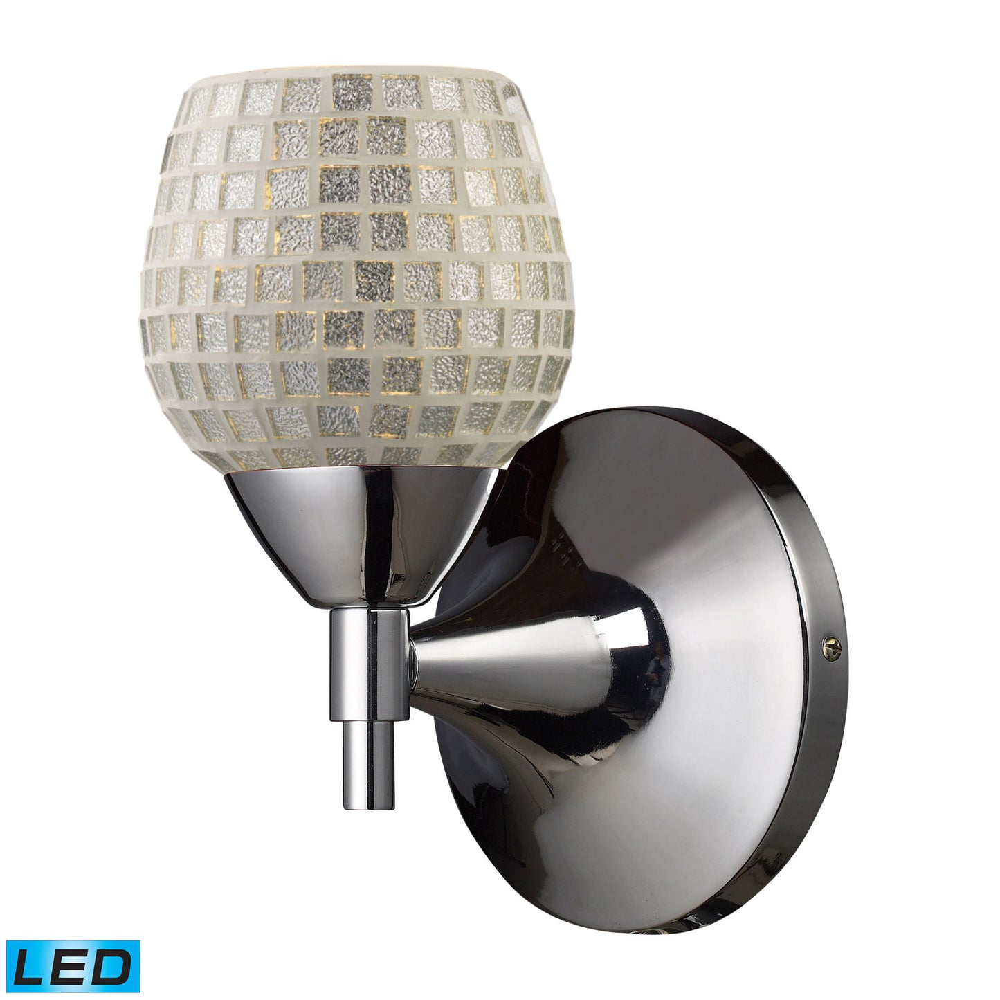 Celina 1-Light Wall Lamp in Polished Chrome with Silver Glass - Includes LED Bulb