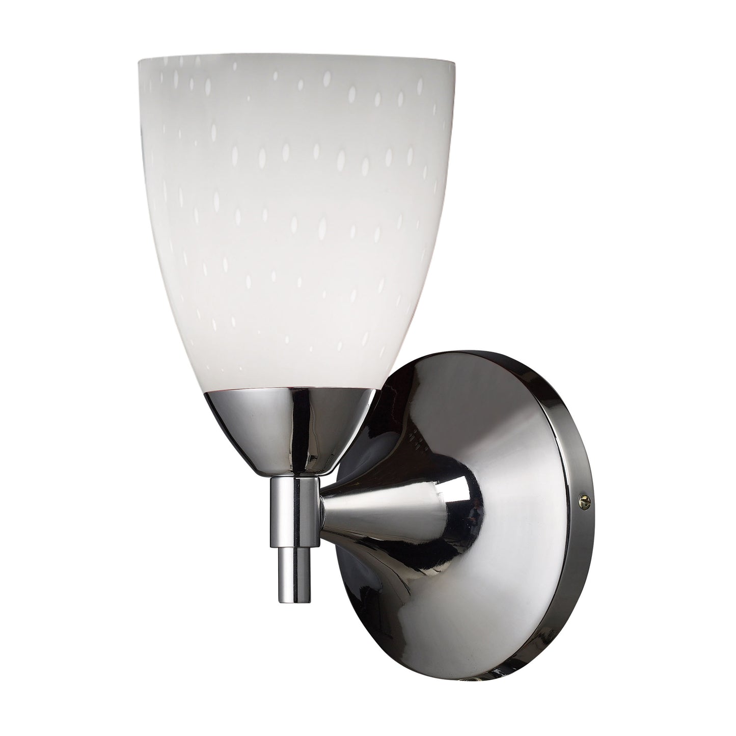 Celina 1-Light Wall Lamp in Polished Chrome with Simple White Glass