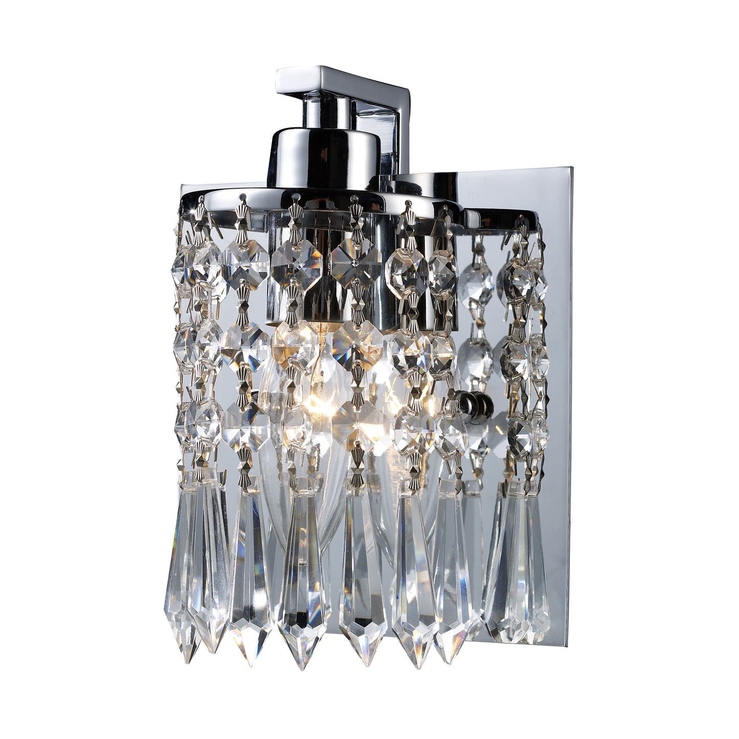 Optix 1-Light Vanity Lamp in Polished Chrome with Clear Crystal