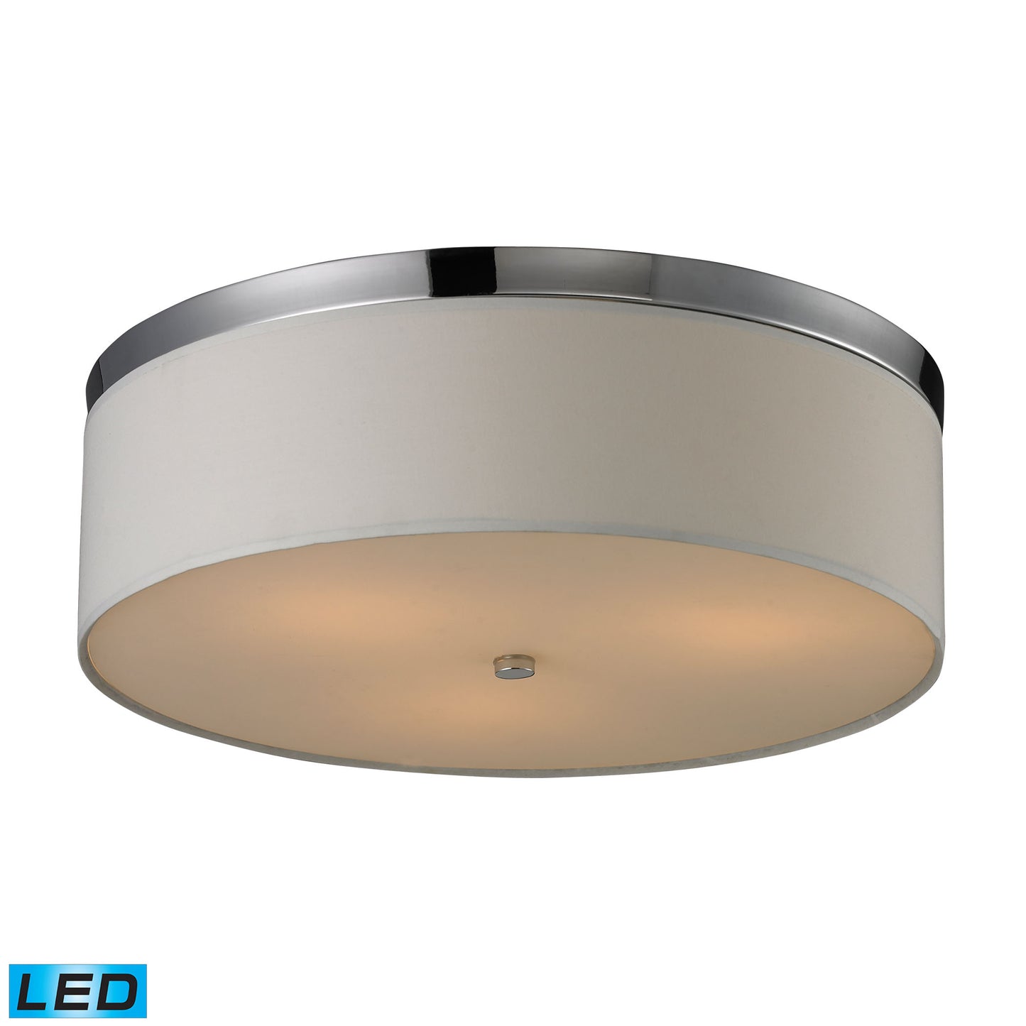 Flushmounts 3-Light Flush Mount in Polished Chrome with Diffuser - Includes LED Bulbs
