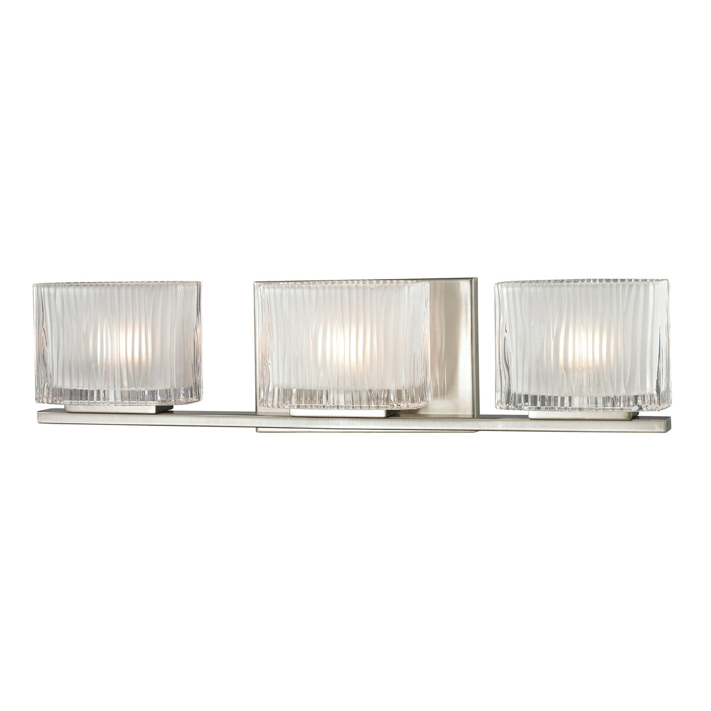 Chiseled Glass 3-Light Vanity Sconce in Brushed Nickel