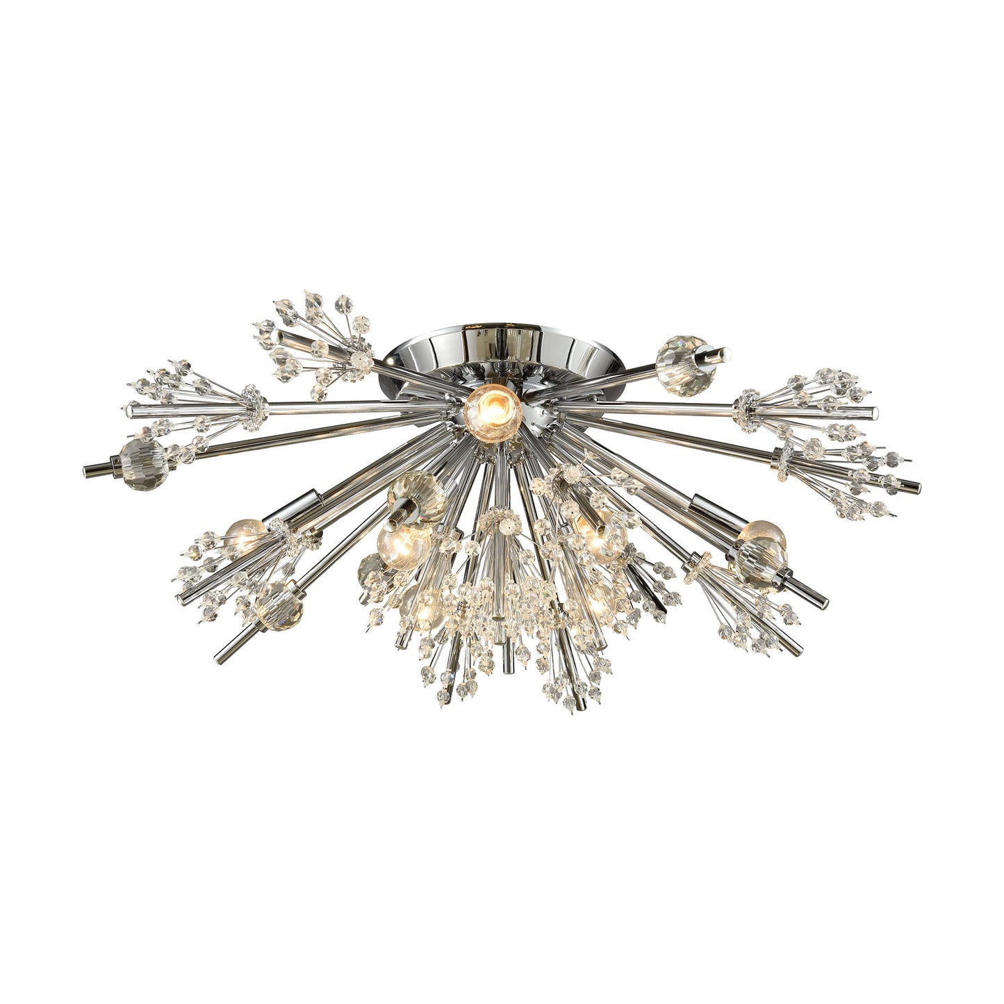 Starburst 8-Light Semi Flush in Polished Chrome