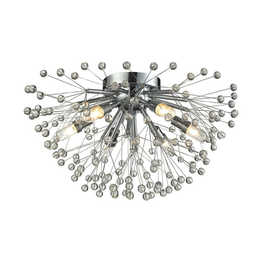 Starburst 6-Light Flush Mount in Polished Chrome