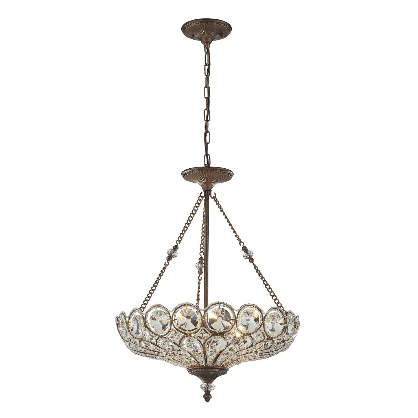 Christina 5-Light Chandelier in Mocha with Crystal
