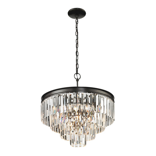 Palacial 4+1-Light Chandelier in Oil Rubbed Bronze with Clear Crystal