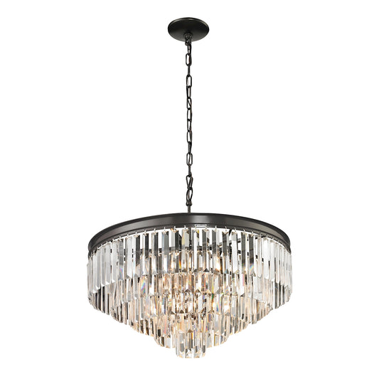 Palacial 5+1-Light Chandelier in Oil Rubbed Bronze with Clear Crystal