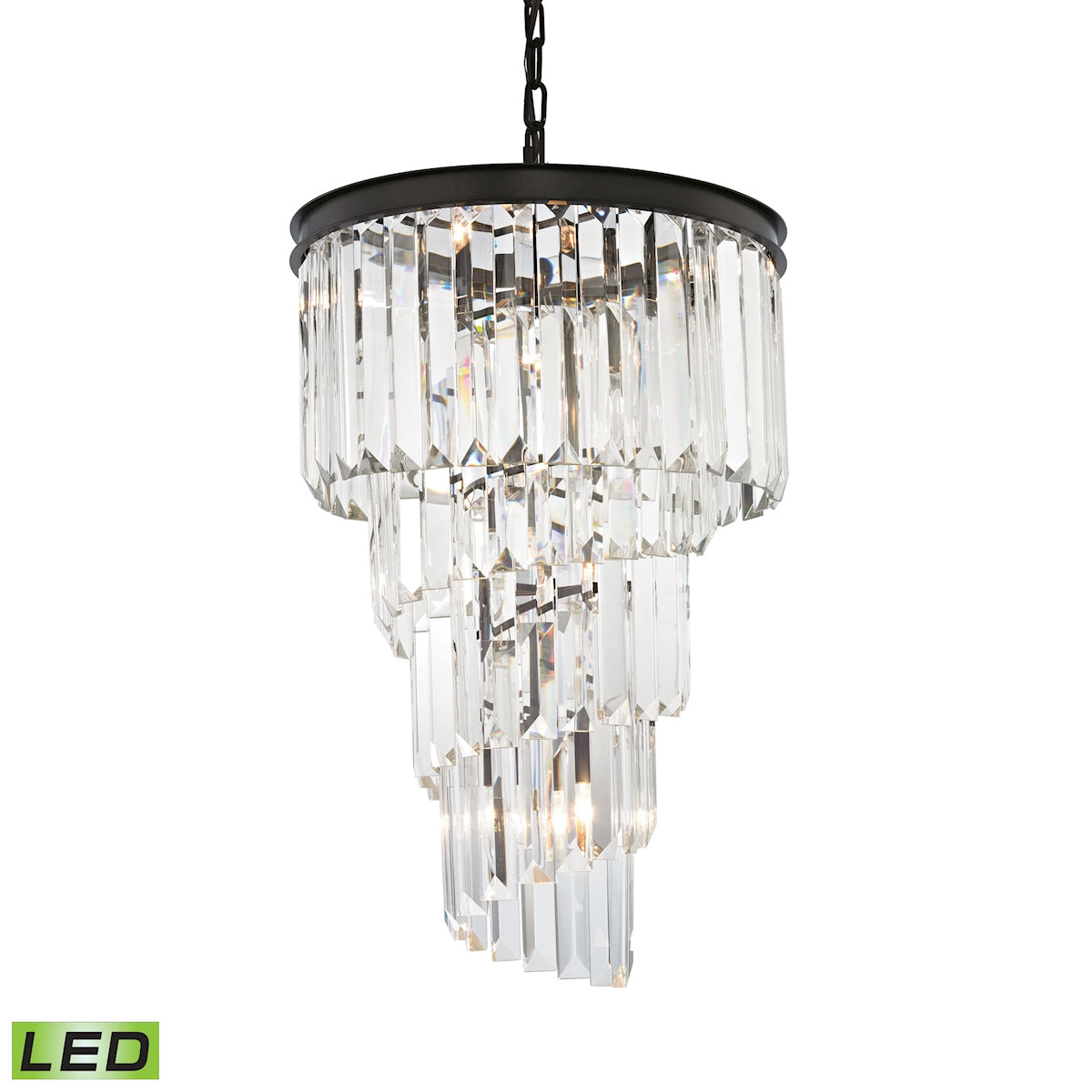 Palacial 6-Light Chandelier in Oil Rubbed Bronze with Clear Crystal - Includes LED Bulbs