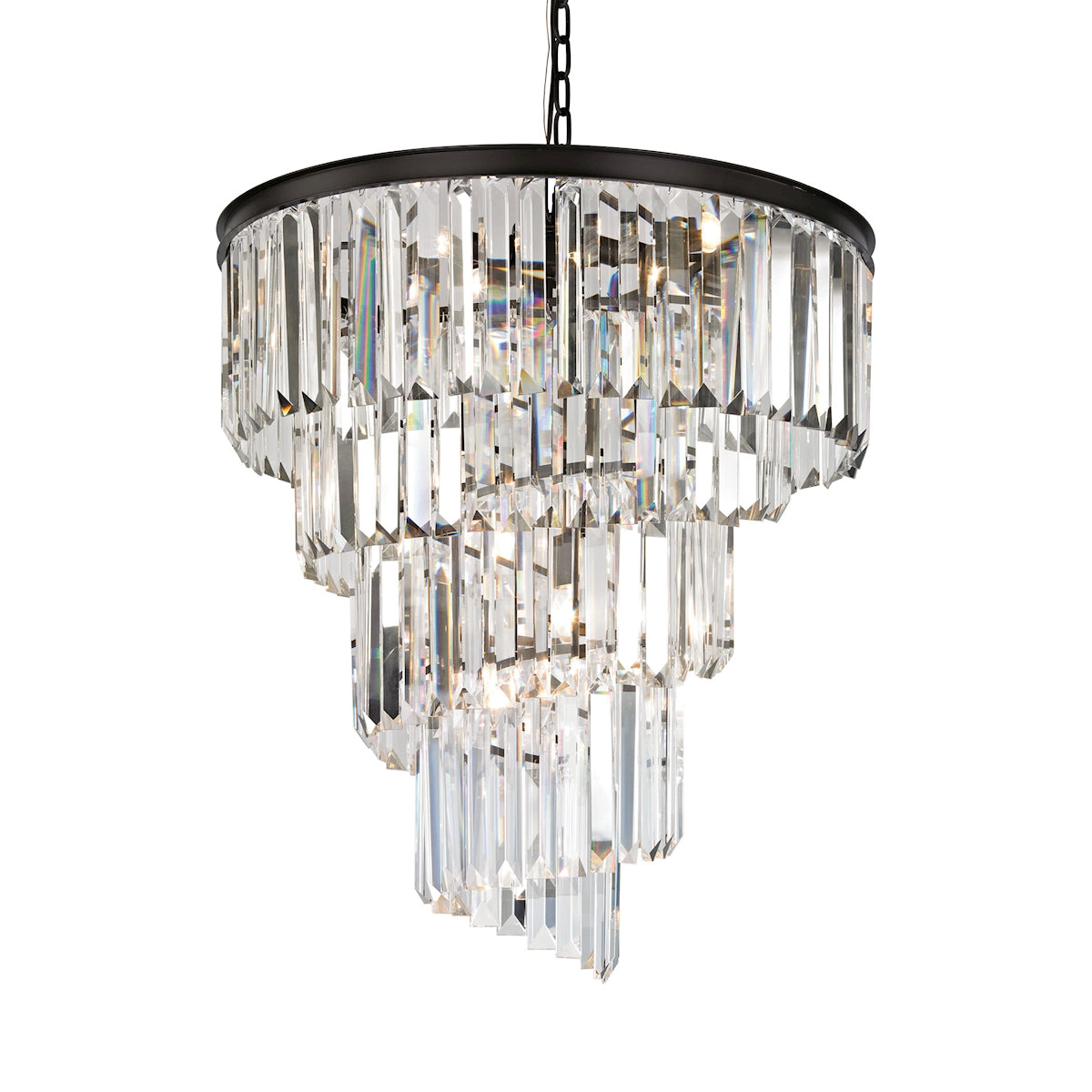 Palacial 9-Light Chandelier in Oil Rubbed Bronze with Clear Crystal