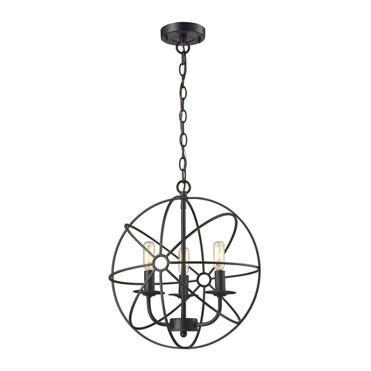 Yardley 3-Light Chandelier in Oil Rubbed Bronze with Wire Cage