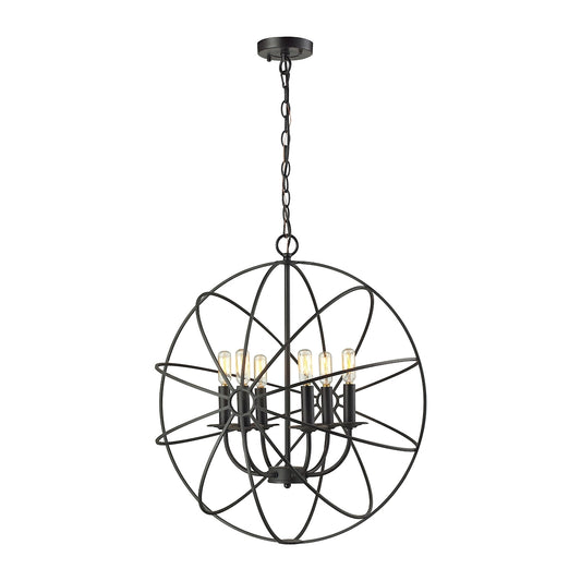 Yardley 6-Light Chandelier in Oil Rubbed Bronze with Wire Cage