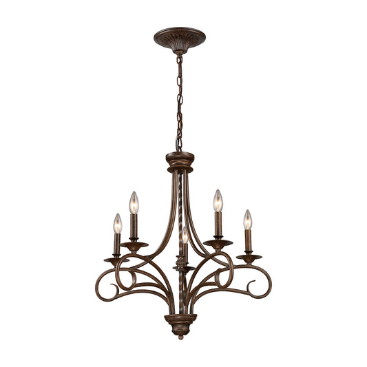 Gloucester 5-Light Chandelier in Weathered Bronze