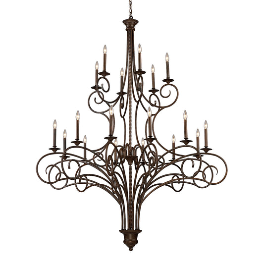 Gloucester 12+6-Light Chandelier in Weathered Bronze