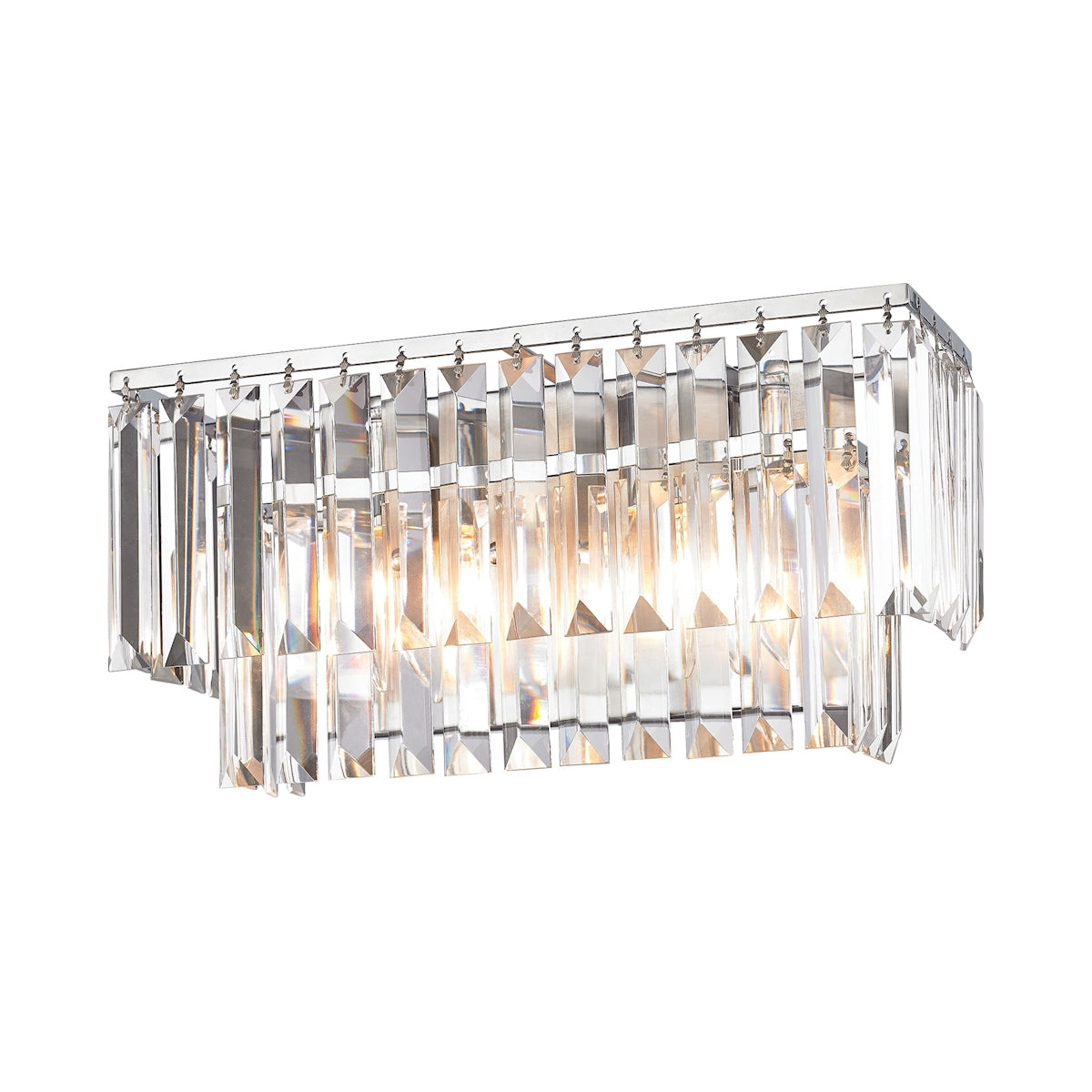 Palacial 2-Light Vanity Sconce in Polished Chrome with Clear Crystal