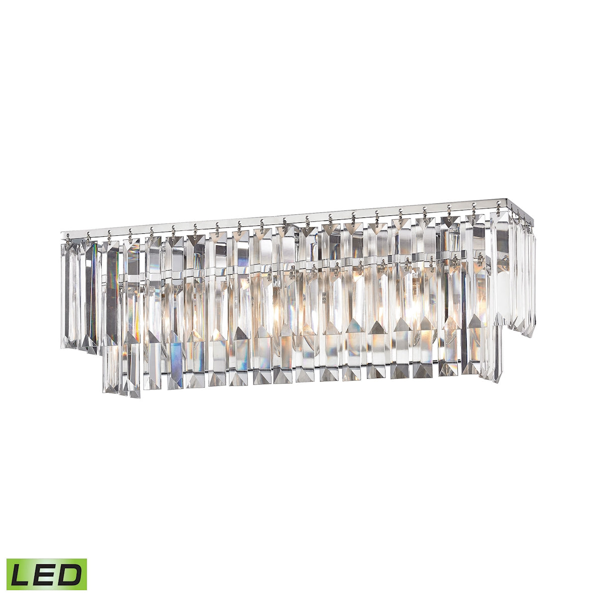 Palacial 3-Light Vanity Sconce in Polished Chrome with Clear Crystal - Includes LED Bulbs