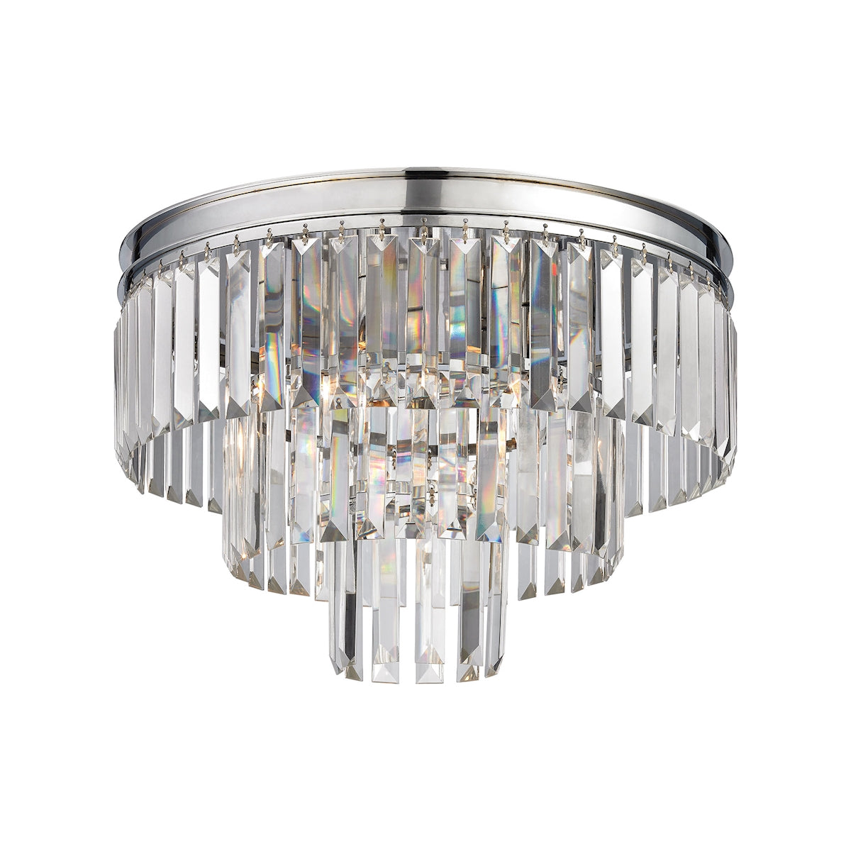 Palacial 3-Light Semi Flush in Polished Chrome with Clear Crystal