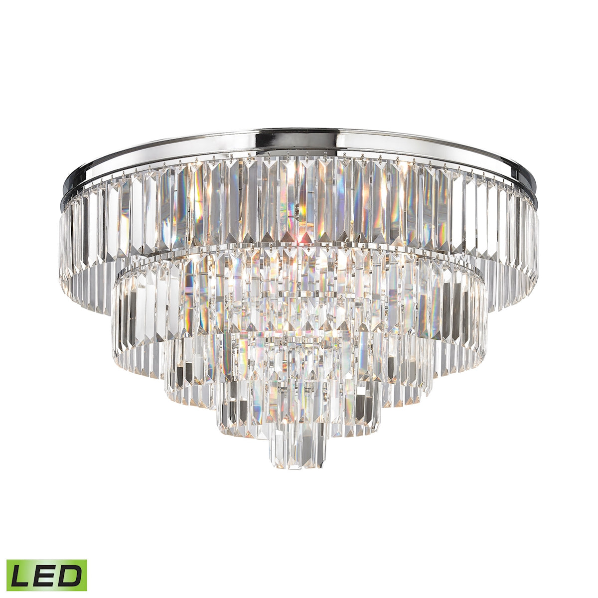 Palacial 6-Light Chandelier in Polished Chrome with Clear Crystal - Includes LED Bulbs