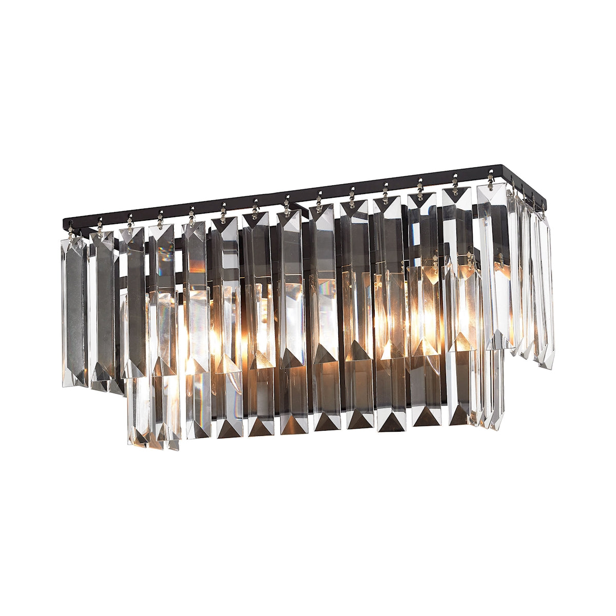 Palacial 2-Light Vanity Sconce in Oil Rubbed Bronze with Clear Crystal