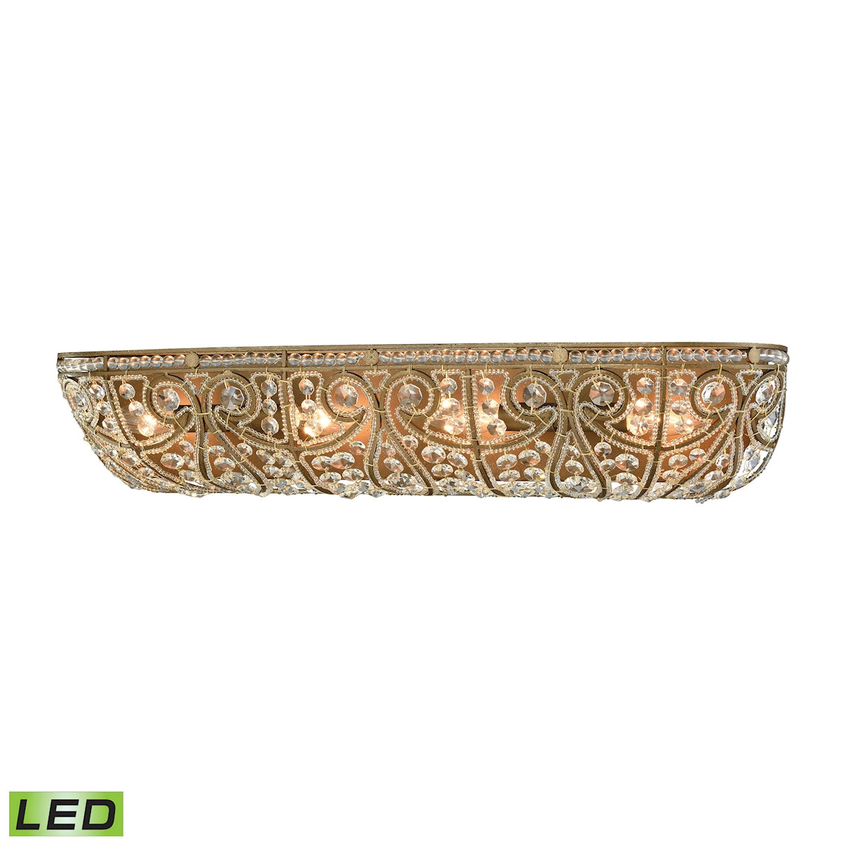 Elizabethan 4-Light Vanity Sconce in Dark Bronze with Clear Crystal - Includes LED Bulbs