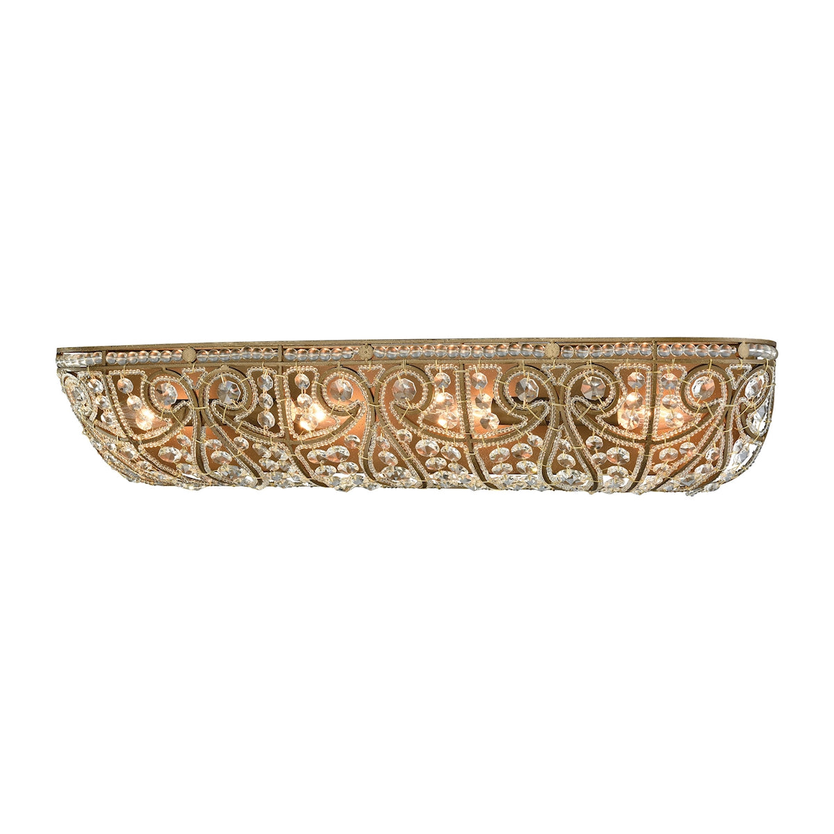 Elizabethan 4-Light Vanity Sconce in Dark Bronze with Clear Crystal
