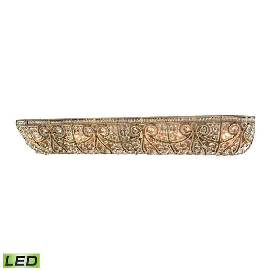 Elizabethan 6-Light Vanity Sconce in Dark Bronze with Clear Crystal - Includes LED Bulbs