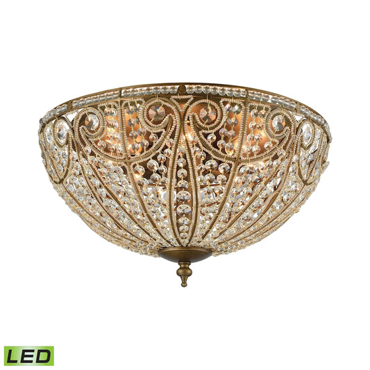 Elizabethan 8-Light Flush Mount in Dark Bronze with Clear Crystal - Includes LED Bulbs