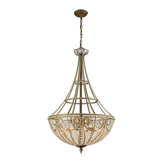 Elizabethan 8-Light Chandelier in Dark Bronze with Clear Crystal