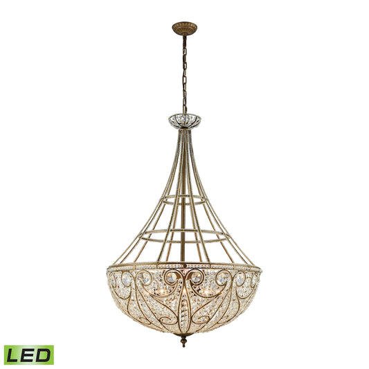 Elizabethan 10-Light Chandelier in Dark Bronze with Clear Crystal - Includes LED Bulbs