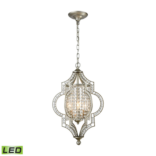 Gabrielle 3-Light Chandelier in Aged Silver with Clear Crystal - Includes LED Bulbs