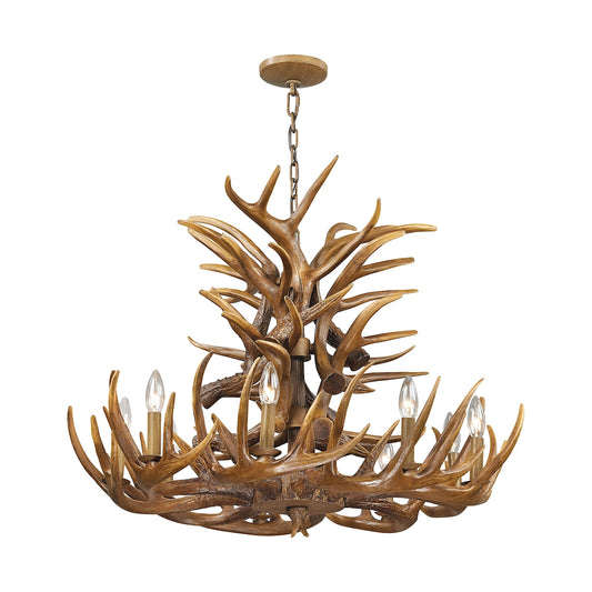 Elk 9-Light Chandelier in Wood Brown