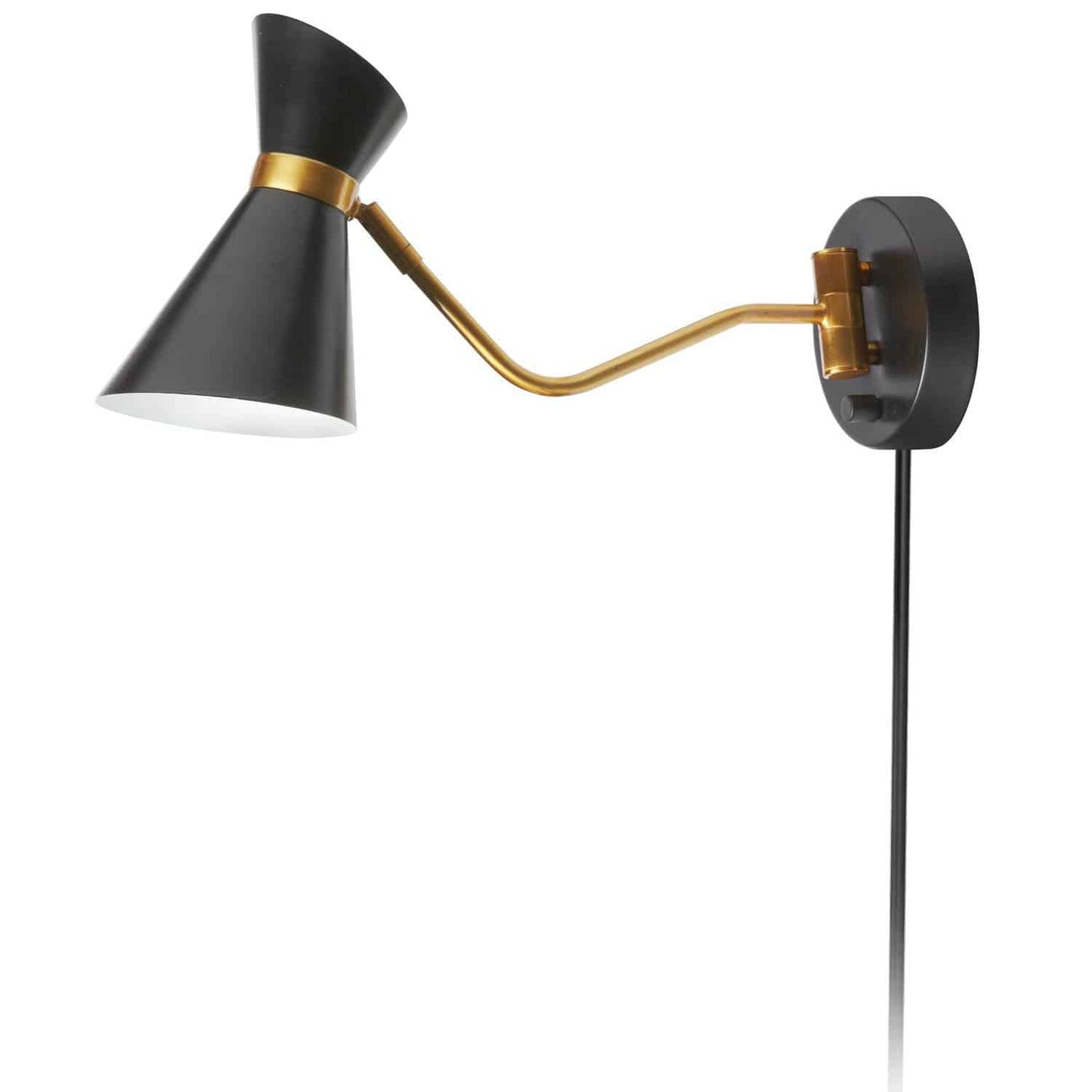 Dainolite 1681W-BK-VB 1 Light Swing Arm Lamp, Black / Vintage Bronze Finish