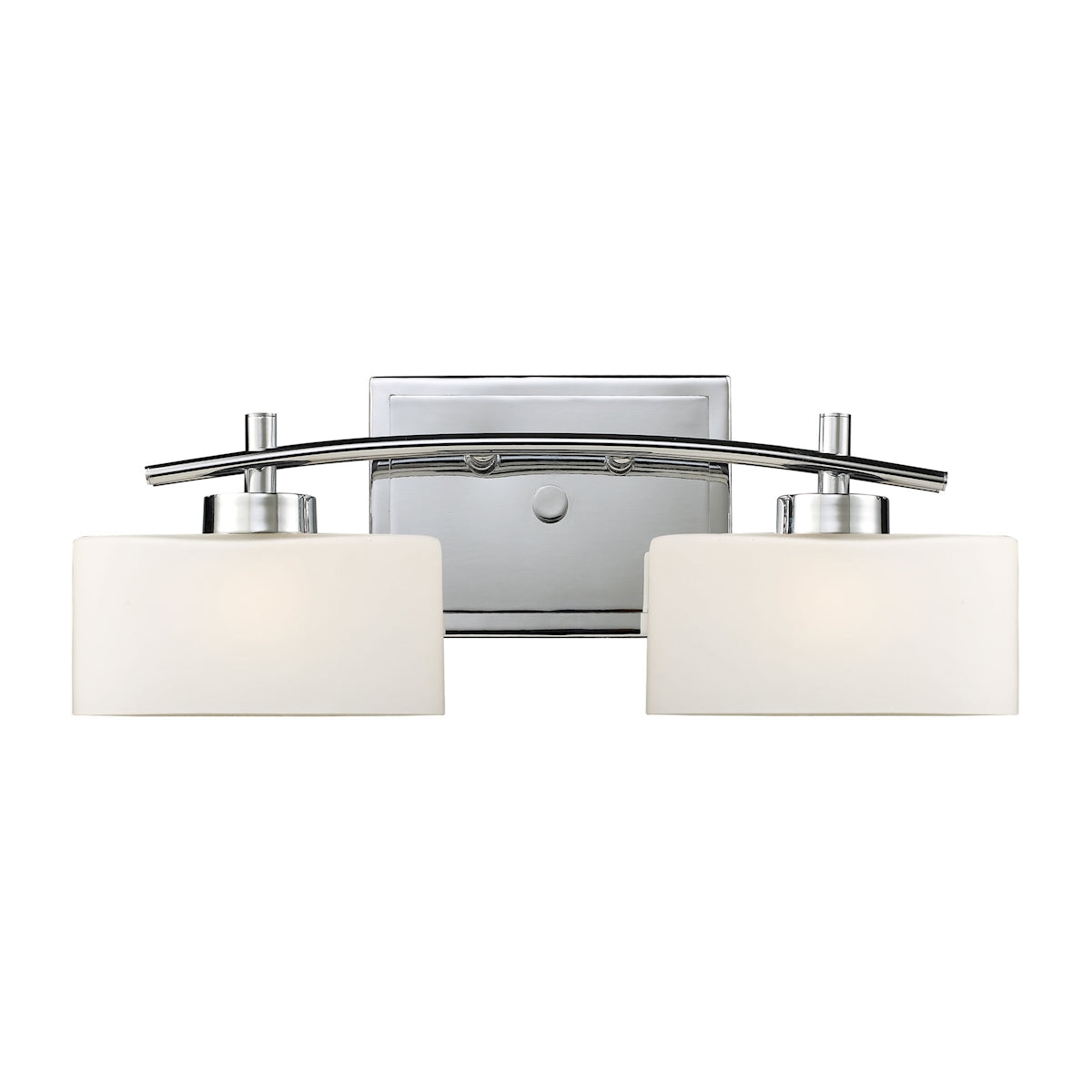 Eastbrook 2-Light Vanity Lamp in Polished Chrome with Opal White Glass