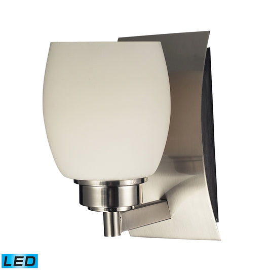 Northport 1-Light Vanity Lamp in Satin Nickel with Opal Glass - Includes LED Bulb