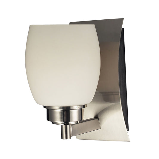 Northport 1-Light Vanity Lamp in Satin Nickel with Opal Glass