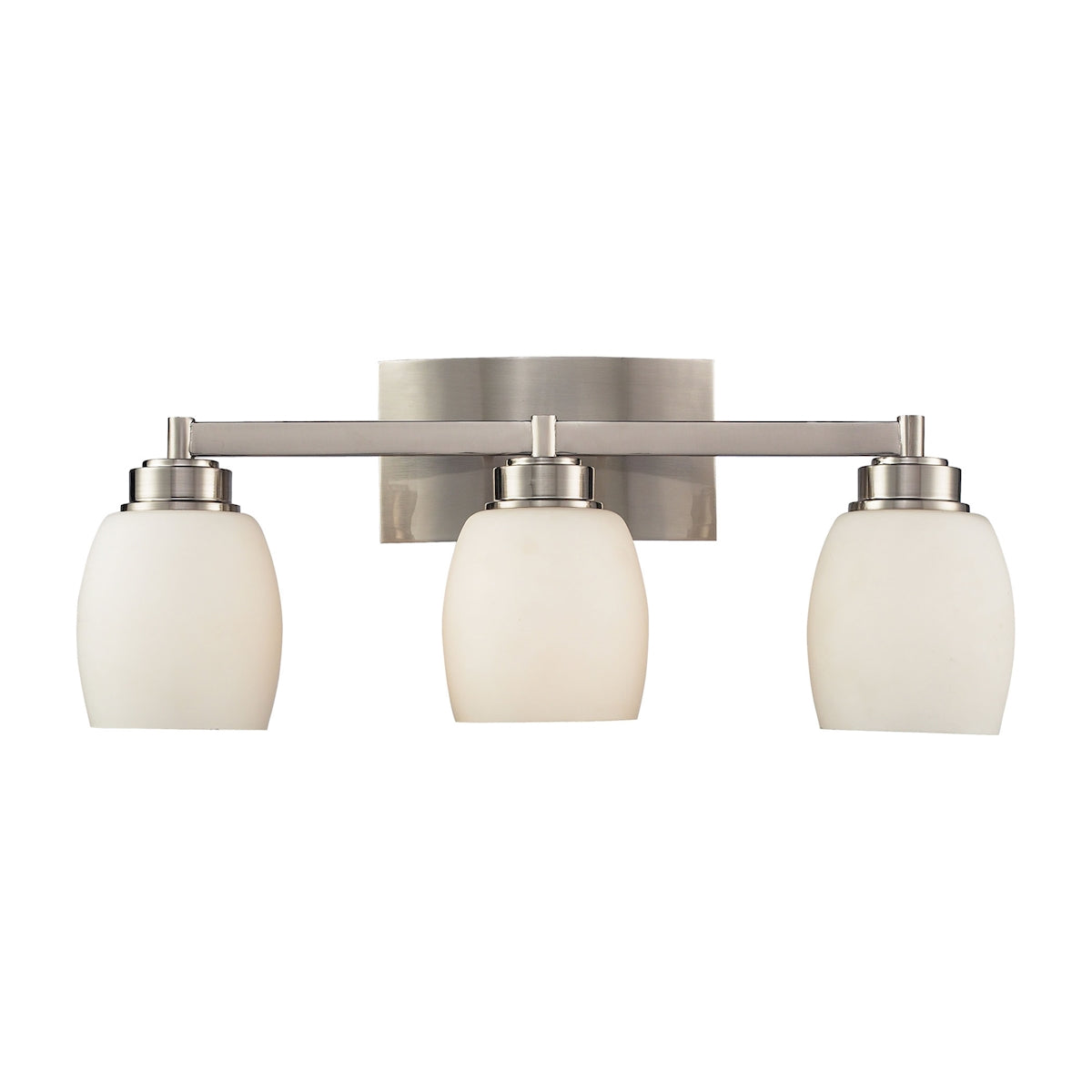 Northport 3-Light Vanity Lamp in Satin Nickel with Opal Glass