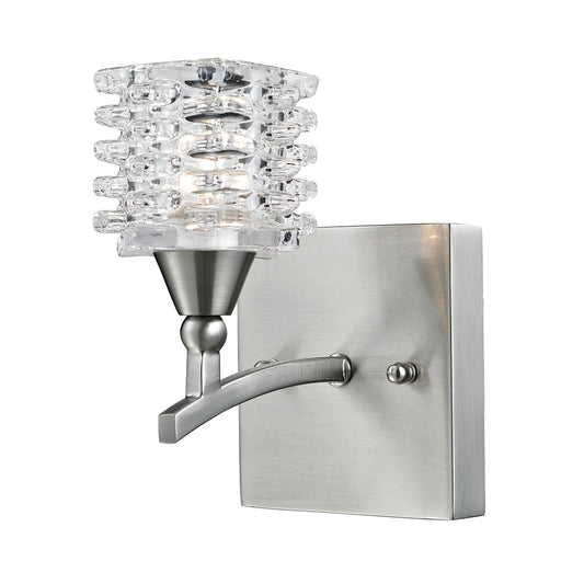 Matrix 1-Light Vanity Lamp in Satin Nickel with Clear Glass