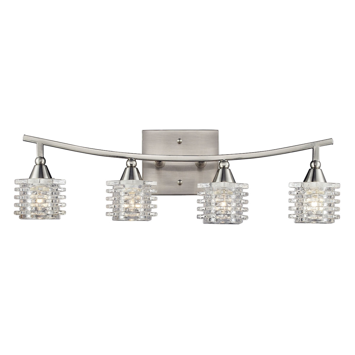 Matrix 4-Light Vanity Lamp in Satin Nickel with Clear Glass