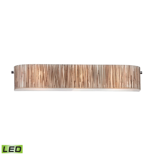 Modern Organics 3-Light Vanity Sconce in Chrome with Bamboo Stem Shade - Includes LED Bulbs