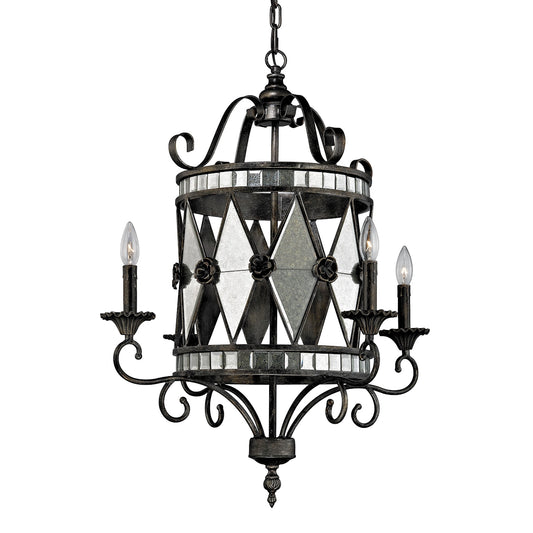 Mariana 4-Light Chandelier in Blackened Silver