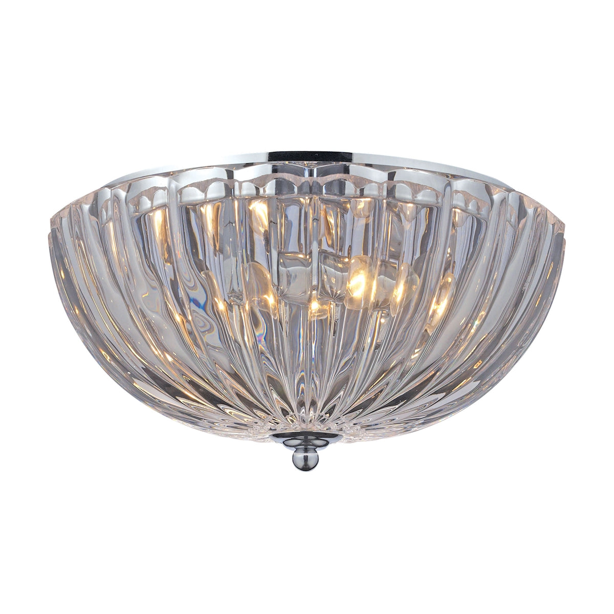 Crystal Flushmount 2-Light Flush Mount in Polished Chrome with Clear Crystal