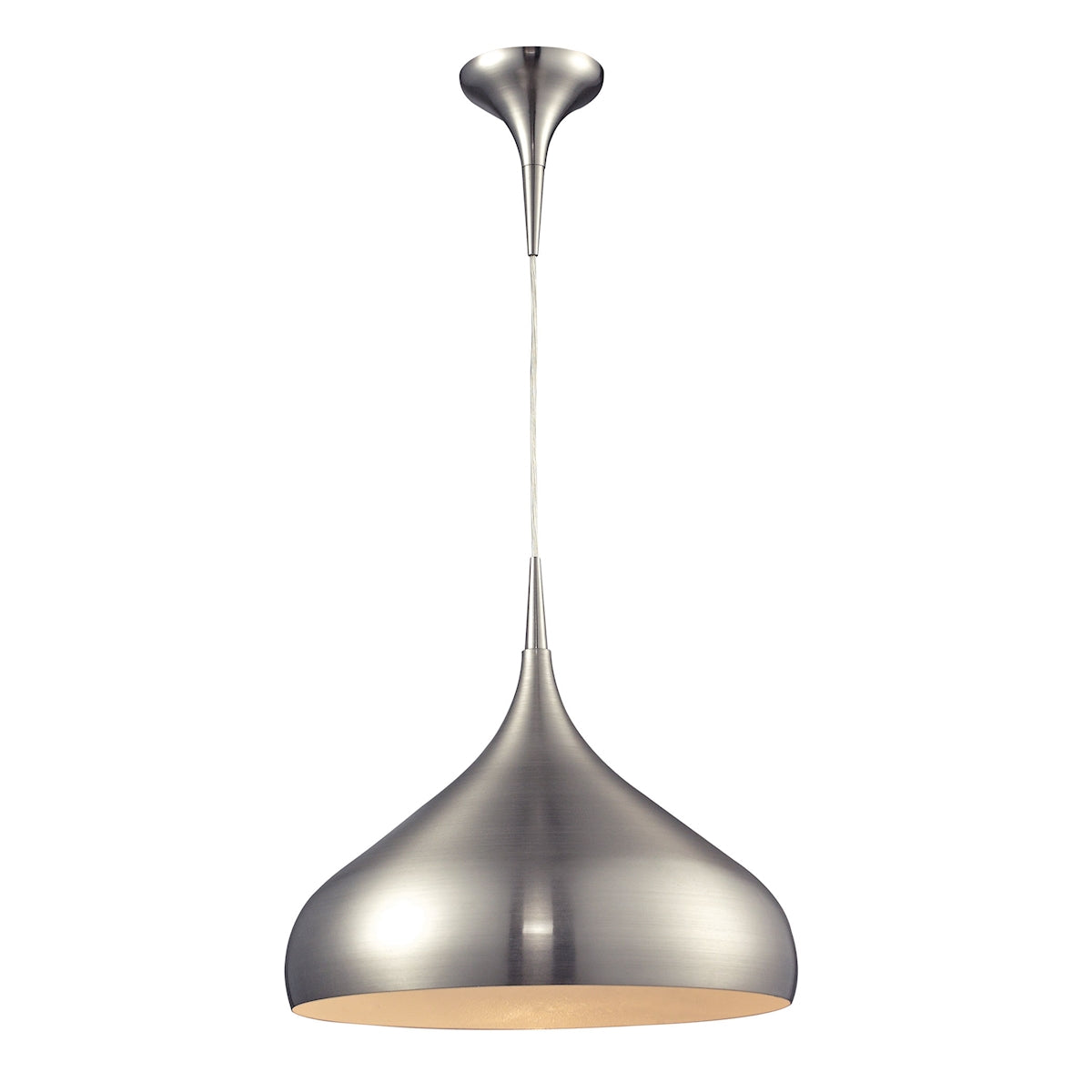 Lindsey 1-Light Pendant in Satin Nickel with Satin Nickel Finished Glass